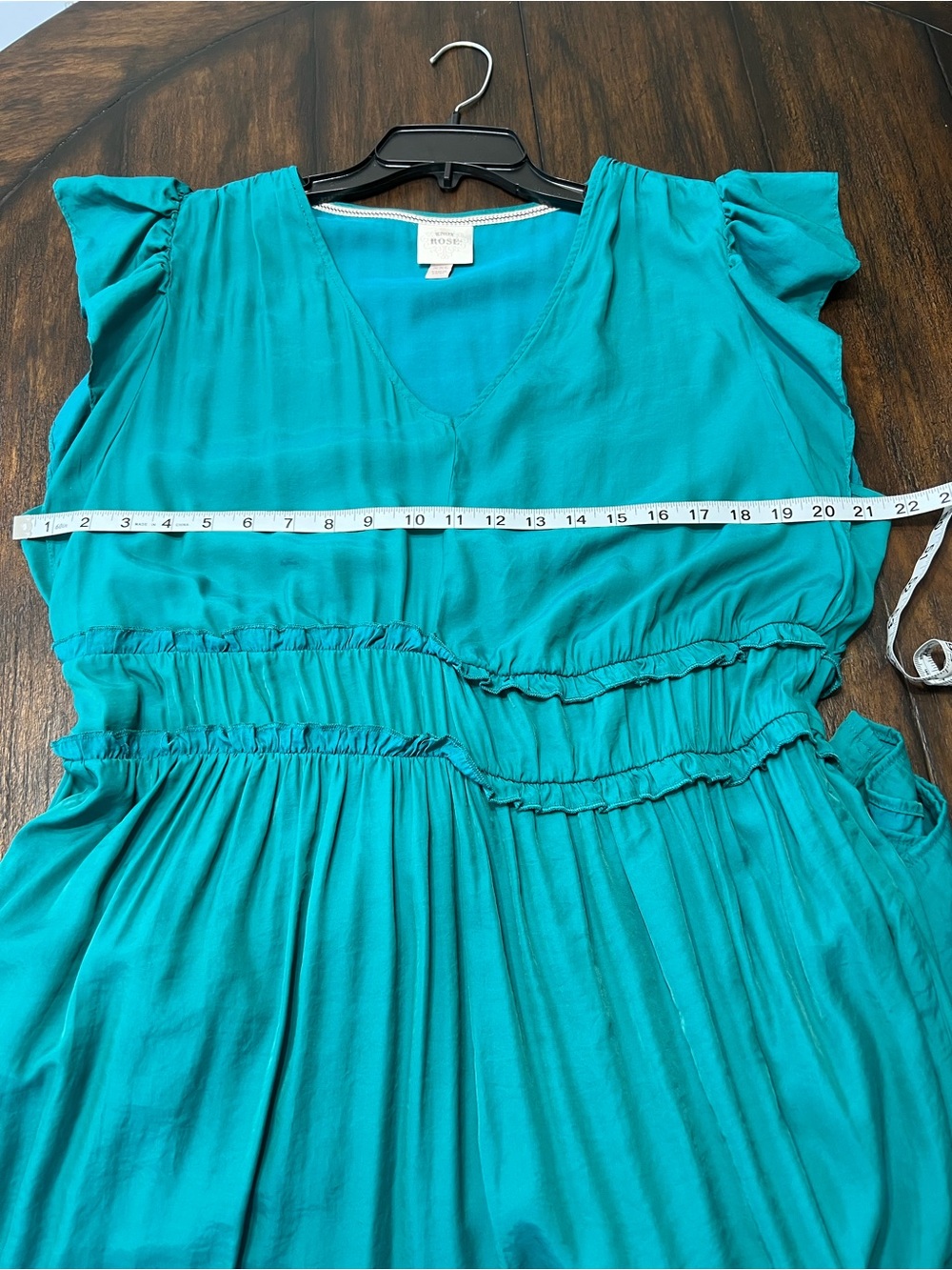 Knox Rose Teal V‑Neck Tiered Midi Dress - Picture 8 of 9